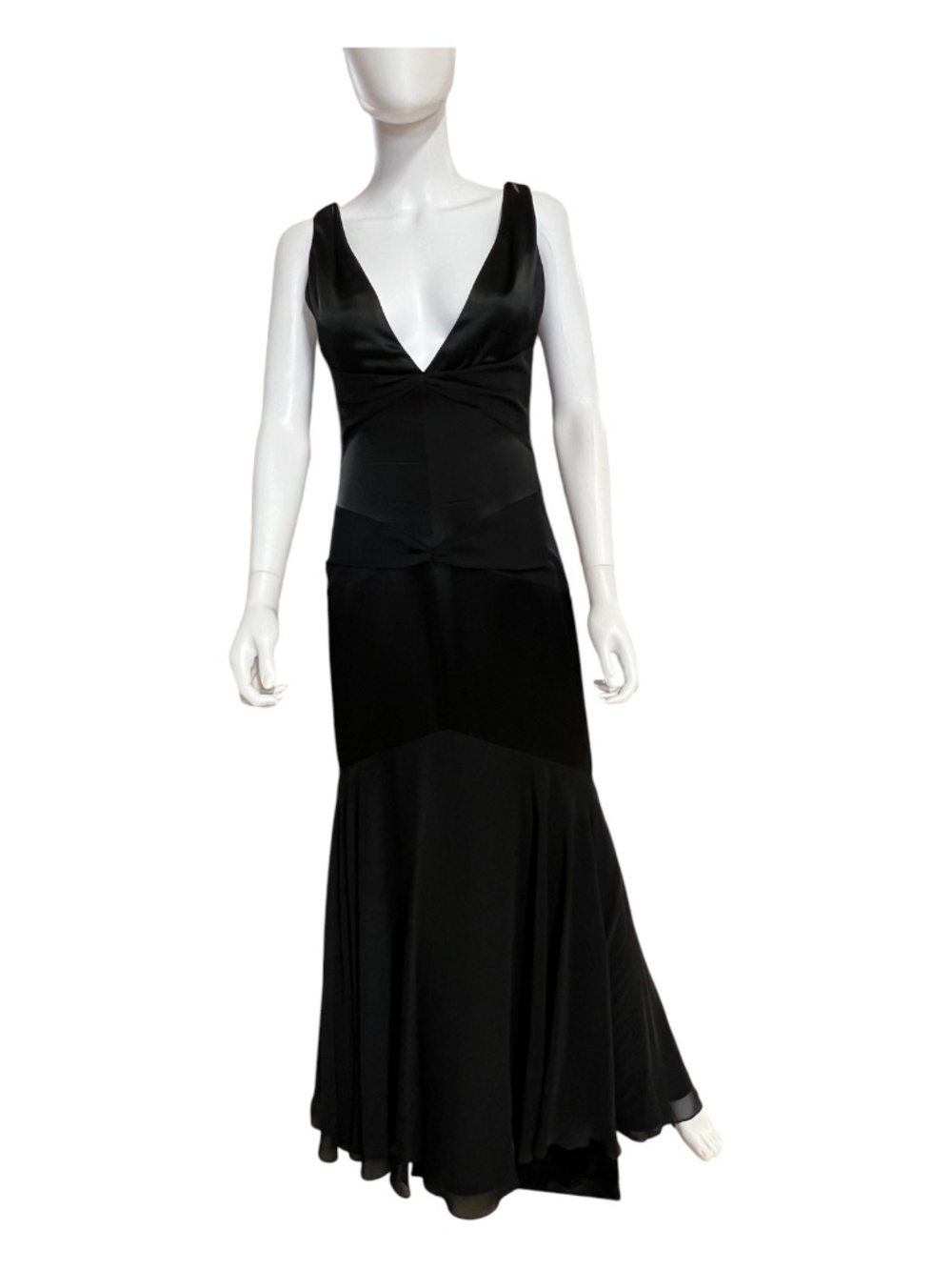 EUC Vera Wang Black Evening Gown Sleeveless Formal Dress | Size 8